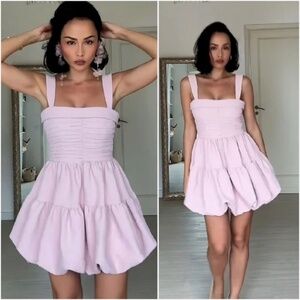 ZARA DRAPED BALLOON MINI DRESS NWT